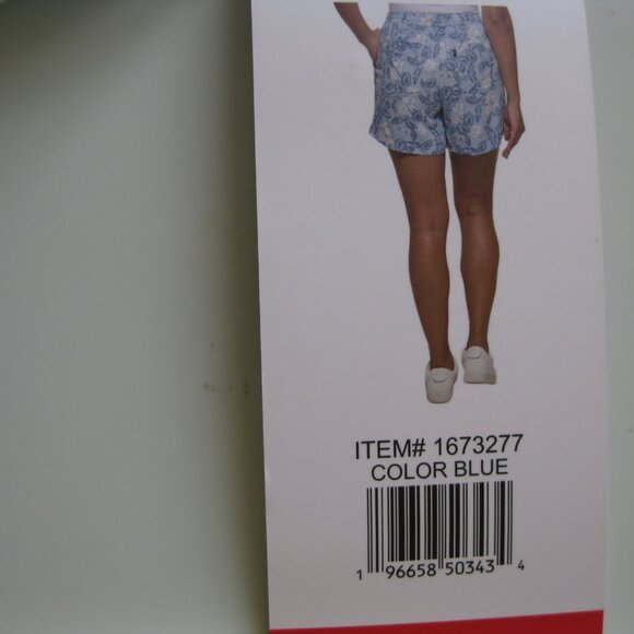 Margaritaville Island Reserve Women Linen Blend Shorts blue tropical floral M - Picture 2 of 14